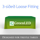 Custom Table Cover - 3 sided Flexible Loose Fitting