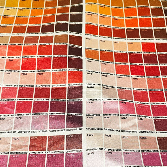 Fabric Colour Swatch Sheet for Colour Matching