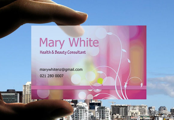 500x Frosted Transparent PVC Business Cards