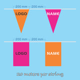 Large Custom Fabric Bunting Flags - 300x200mm