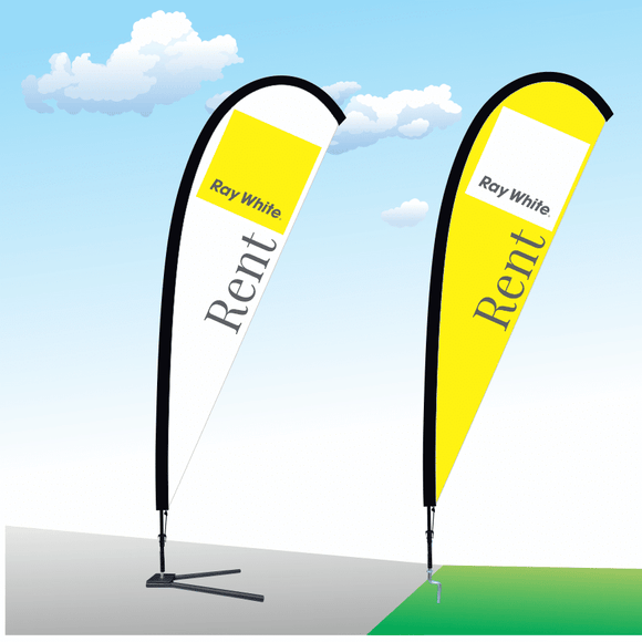Raywhite Rent Flag - Large Teardrop Flag Kitset – Flagseller.co.nz